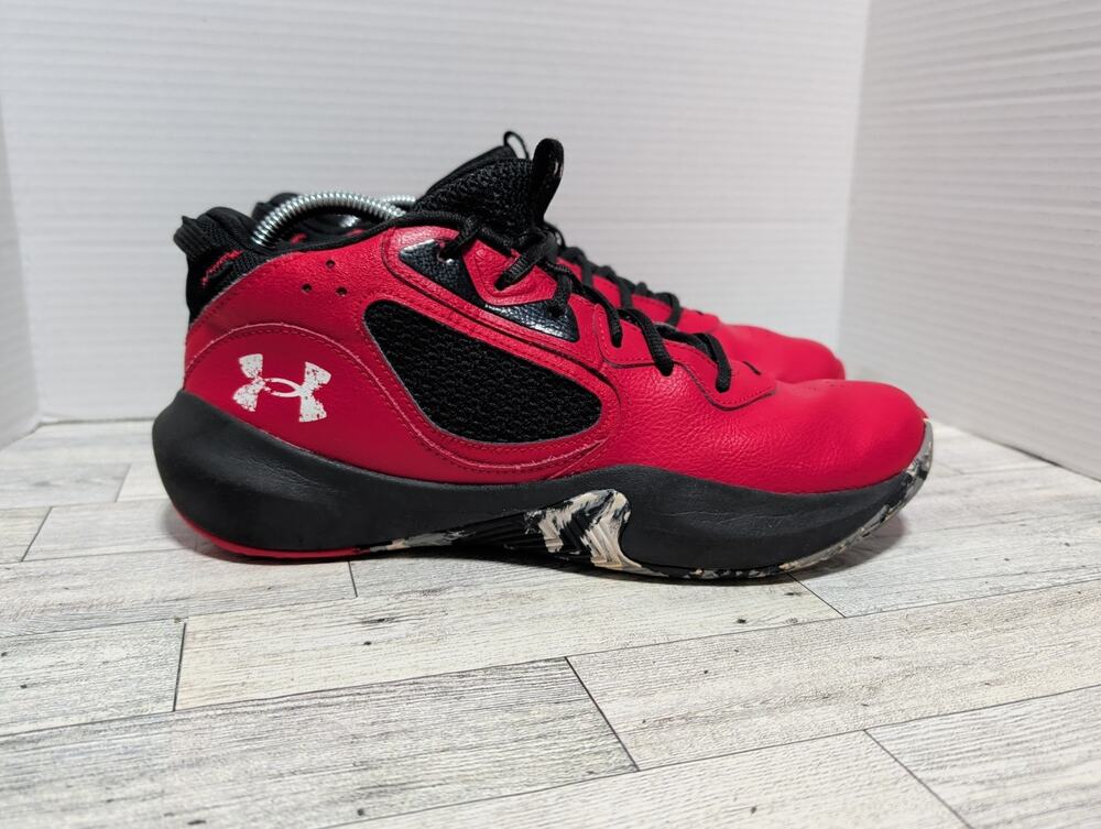 Under Armour Lockdown 6 Basketball Shoes Mens Size 10 Red/Black 3025616-600